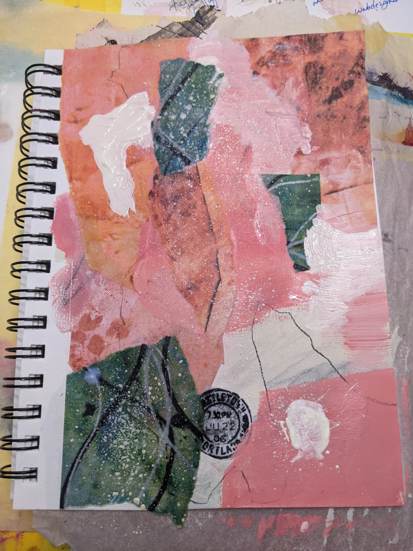 Mixed media collage in my journal