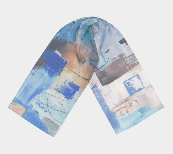 Wearable Art - Colourful Abstract Art printed scarf