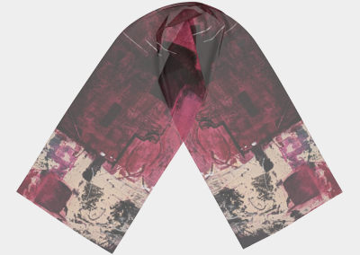 Wearable Art - Colourful Abstract Art printed scarf