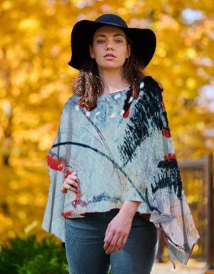 Wearable Art- woman in a poncho from the Jana collection