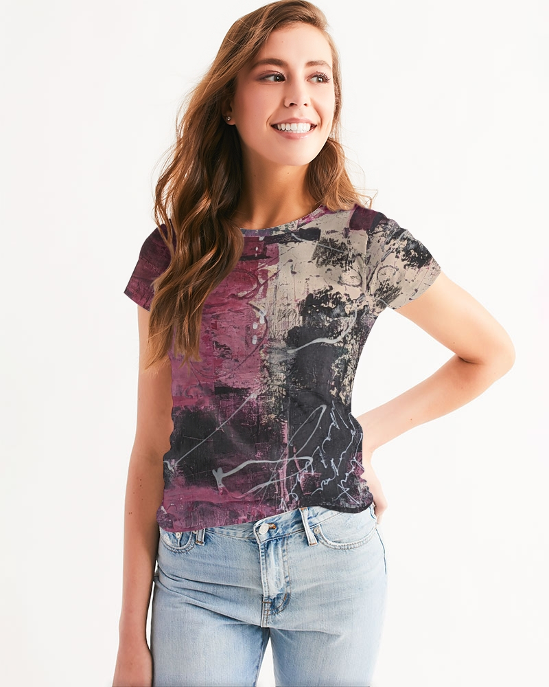 Wearable art - Woman in a colourful tshirt from my Ella Collection